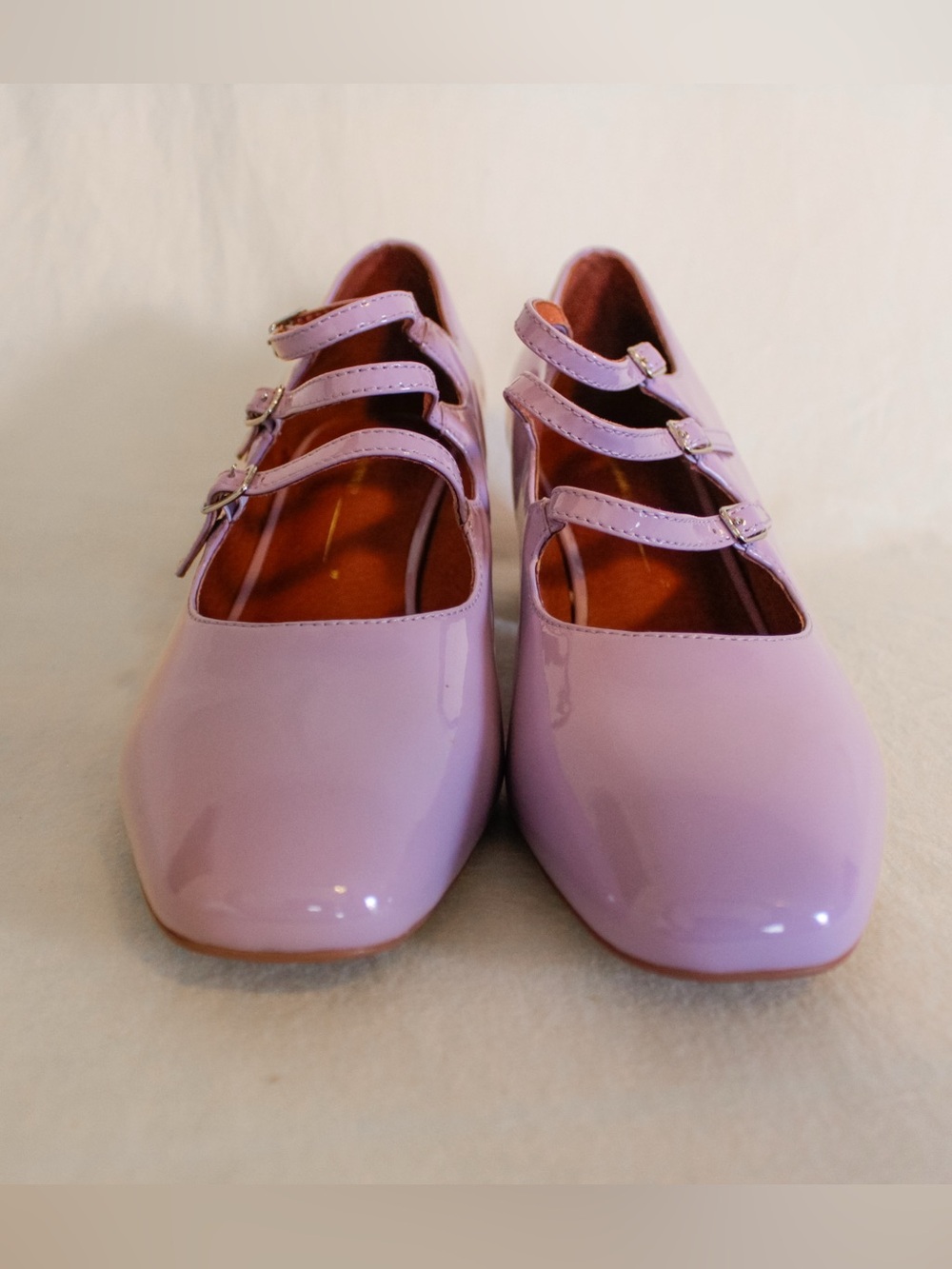 Intentionally Blank Women's Lilac Patent Mary Jane Block Heel Pumps New w/ Box - Picture 12 of 13